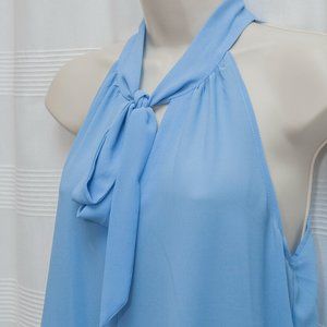 Powder Blue Tie Blouse